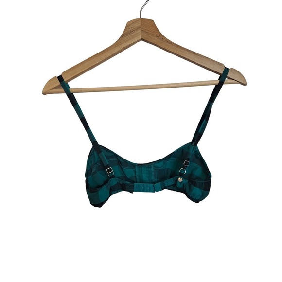 Aerie w/ American Eagle Plaid Black & Green Wireless Bralette Size M - Picture 2 of 4